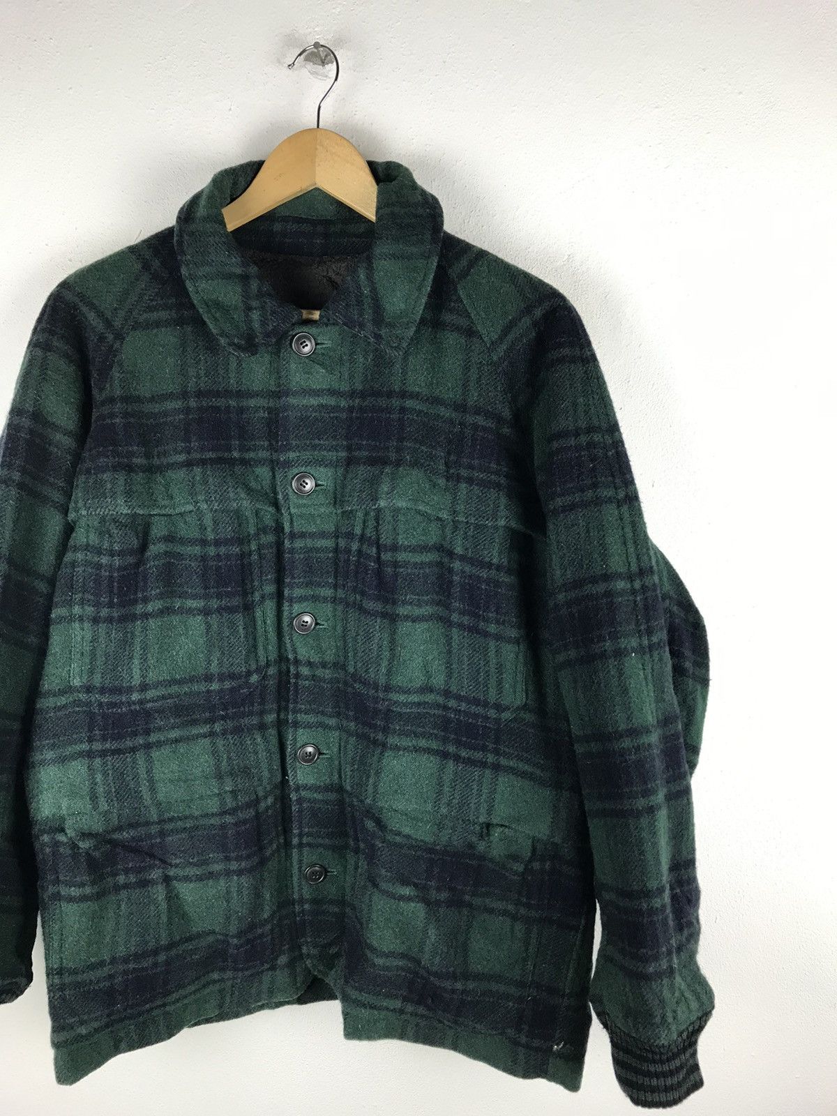 BIGI × Japanese Brand × Vintage 🔥SALE🔥VINTAGE MEN BIGI GREEN TARTAN WOOL JACKET Size US M / EU 48-50 / 2 - 6 Thumbnail