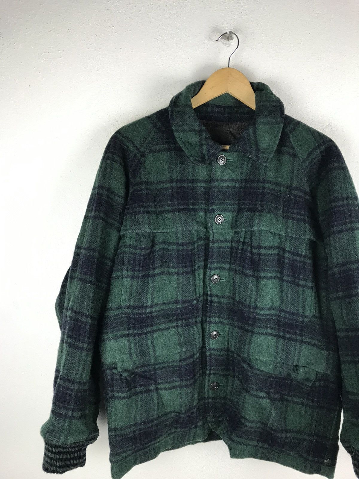 BIGI × Japanese Brand × Vintage 🔥SALE🔥VINTAGE MEN BIGI GREEN TARTAN WOOL JACKET Size US M / EU 48-50 / 2 - 8 Thumbnail
