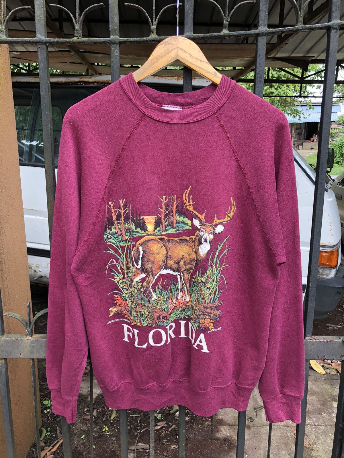 Habitat × Vintage Vintage 80s Florida Deer Animal Sweatshirt Size US M / EU 48-50 / 2 - 1 Thumbnail