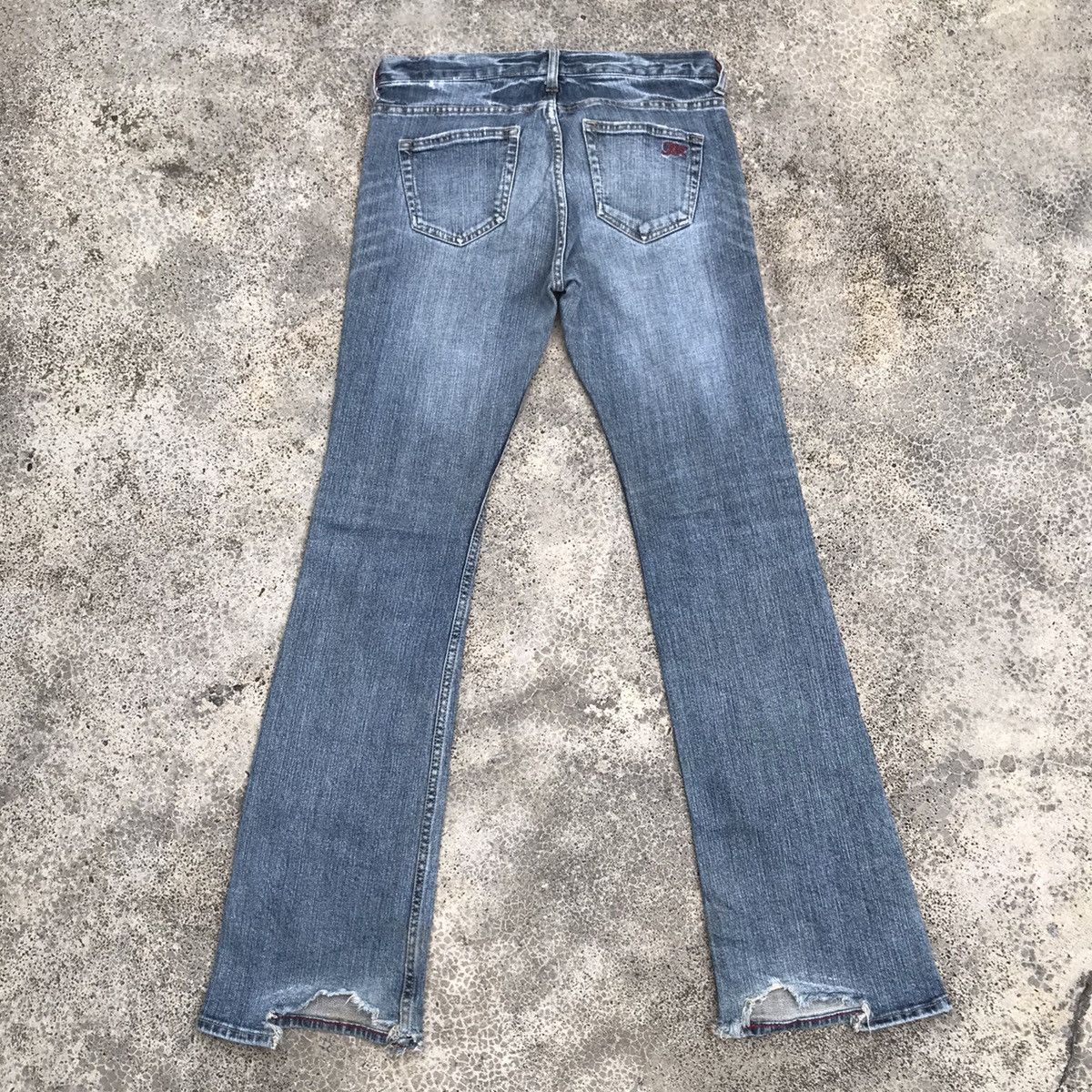 Japanese Brand Distressed!Theoria Blue Wash Faded Cowboy Flare Jeans Pants Size US 29 - 16 Thumbnail