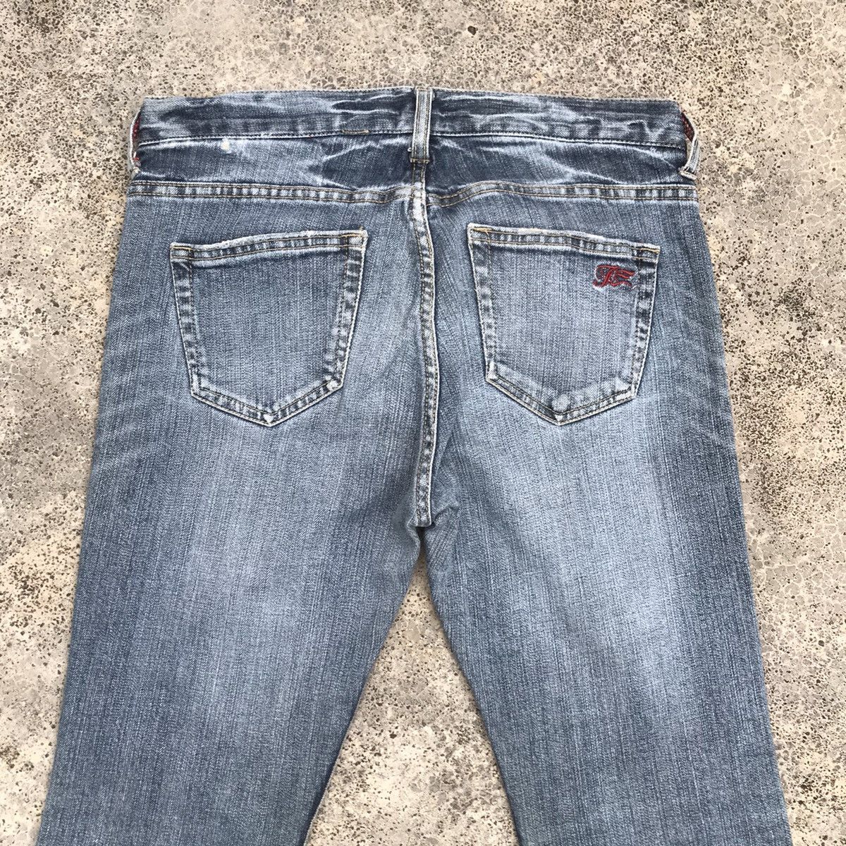 Japanese Brand Distressed!Theoria Blue Wash Faded Cowboy Flare Jeans Pants Size US 29 - 15 Thumbnail