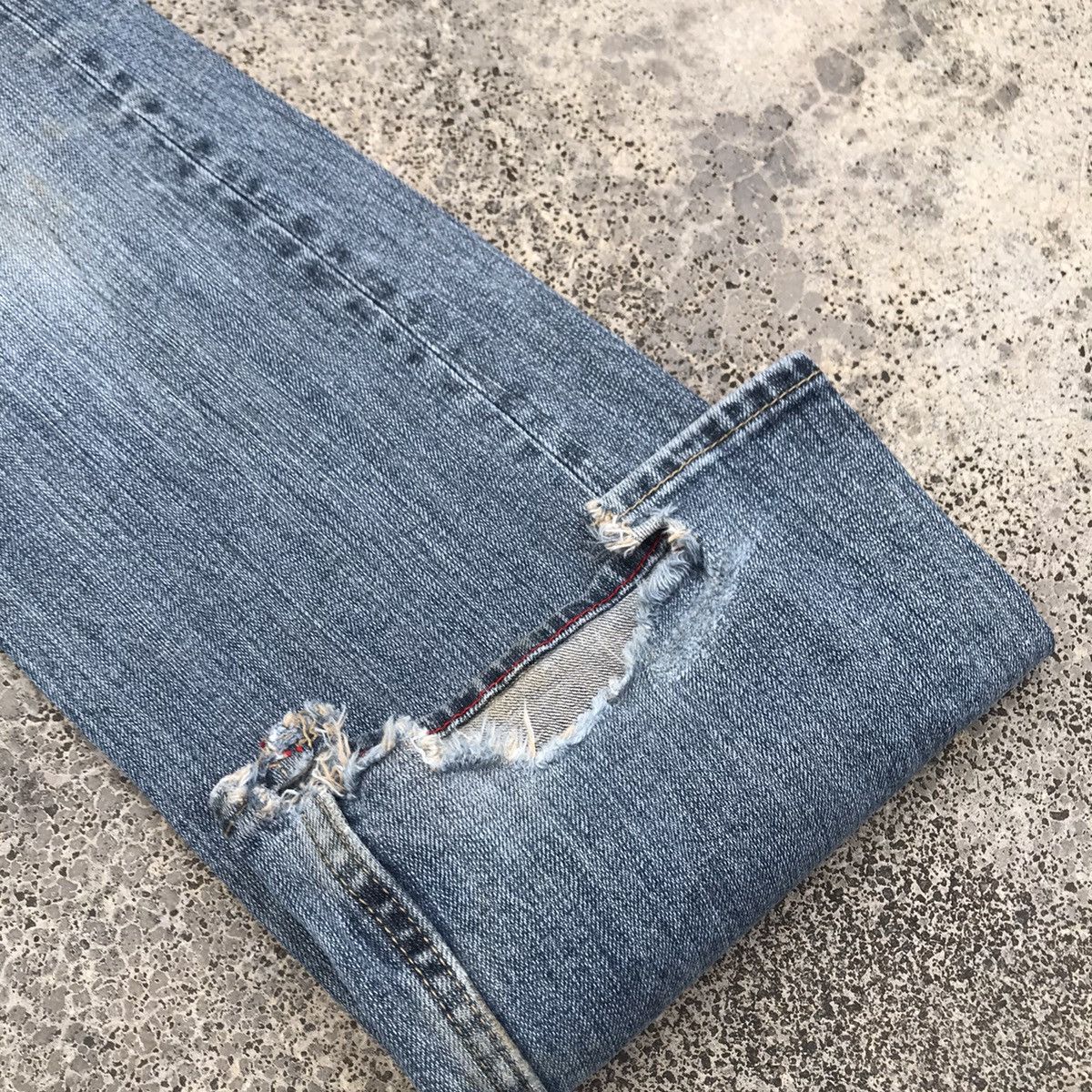 Japanese Brand Distressed!Theoria Blue Wash Faded Cowboy Flare Jeans Pants Size US 29 - 7 Thumbnail