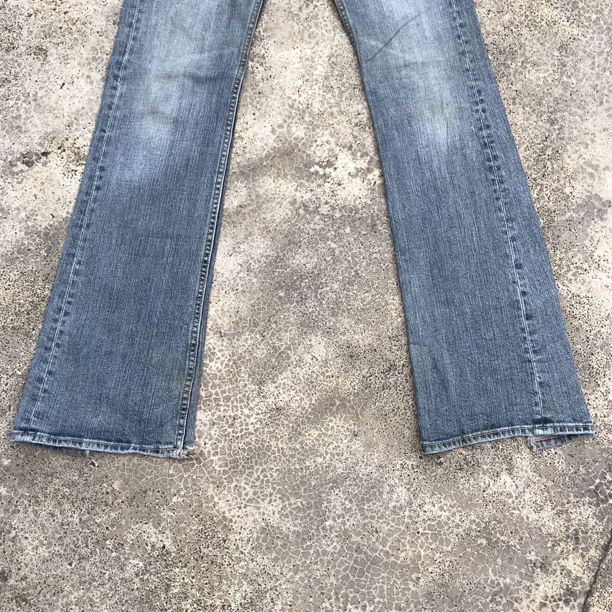 Japanese Brand Distressed!Theoria Blue Wash Faded Cowboy Flare Jeans Pants Size US 29 - 3 Thumbnail