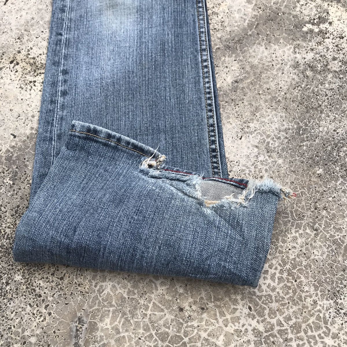 Japanese Brand Distressed!Theoria Blue Wash Faded Cowboy Flare Jeans Pants Size US 29 - 6 Thumbnail