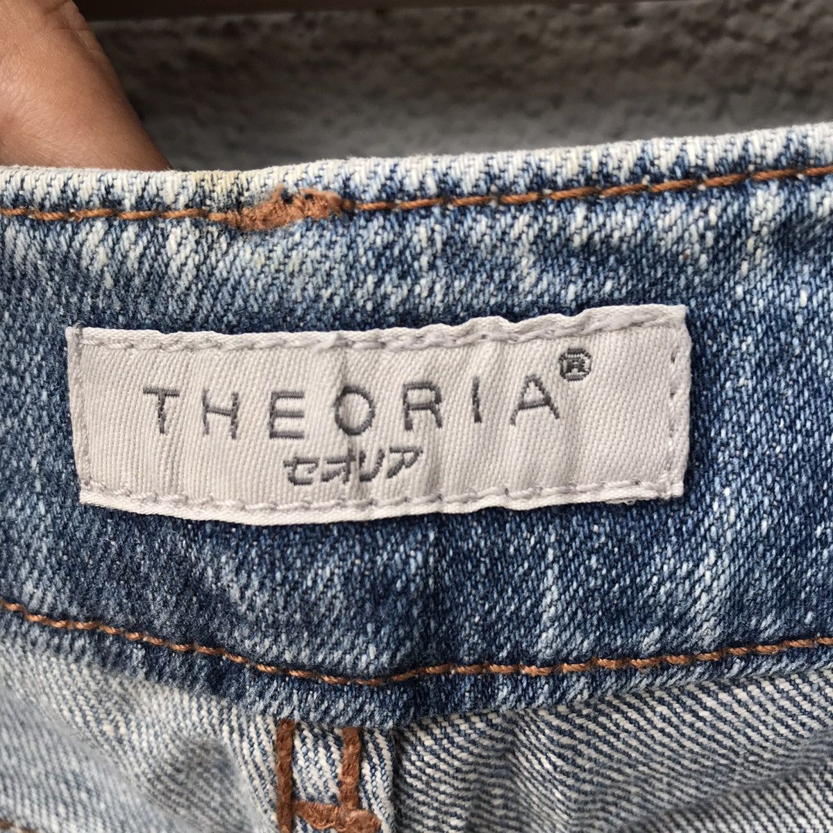 Japanese Brand Vintage Theoria Blue Wash Distressed Flare Jeans Size US 32 / EU 48 - 8 Thumbnail