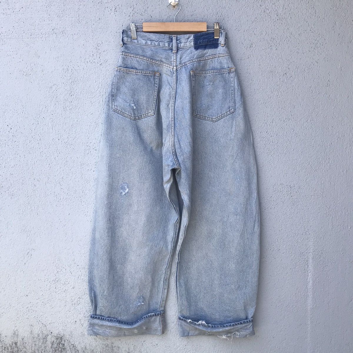 Japanese Brand Distressed!! Another Edition Wide Leg Ripped Baggy Jeans Size US 26 / EU 42 - 14 Thumbnail