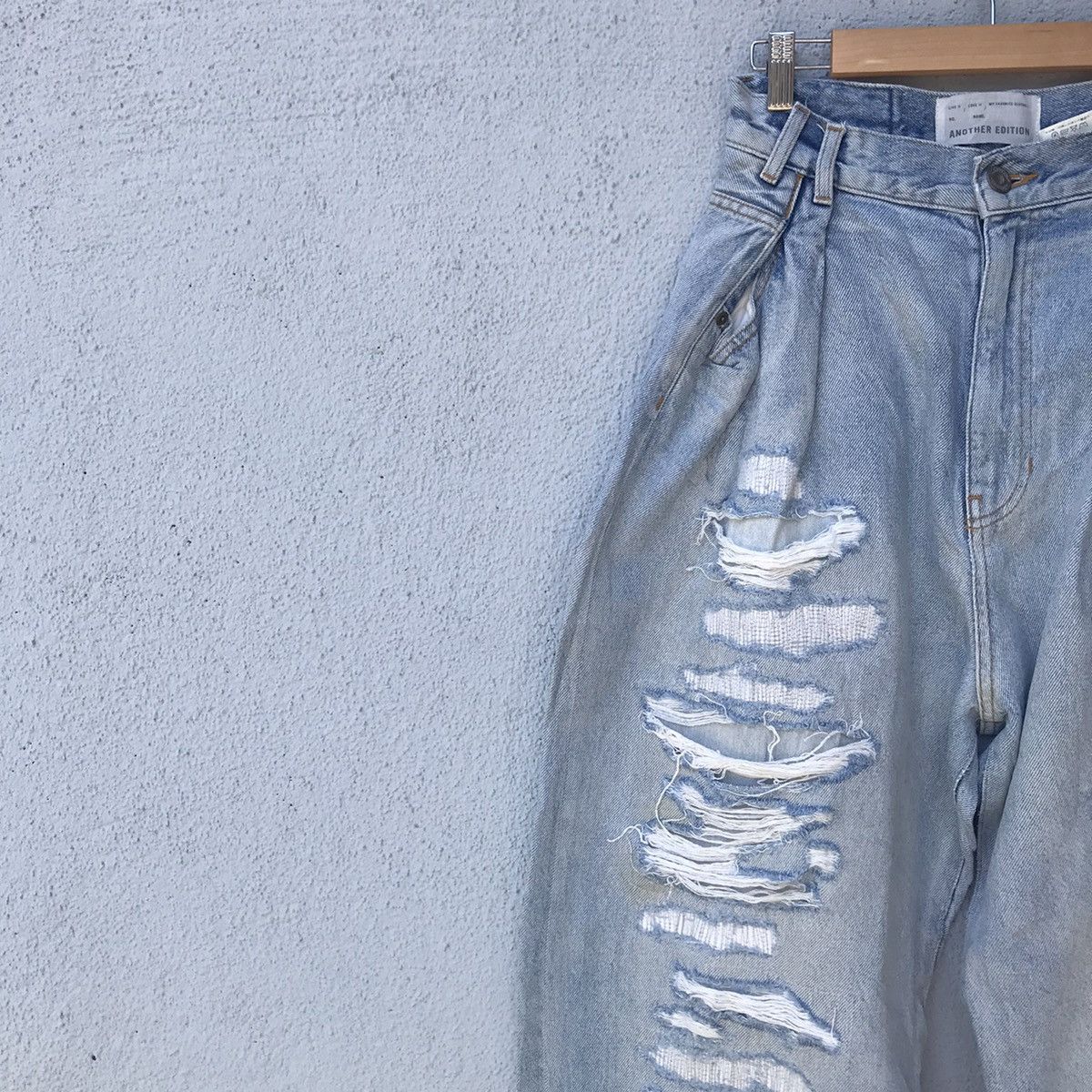 Japanese Brand Distressed!! Another Edition Wide Leg Ripped Baggy Jeans Size US 26 / EU 42 - 4 Thumbnail