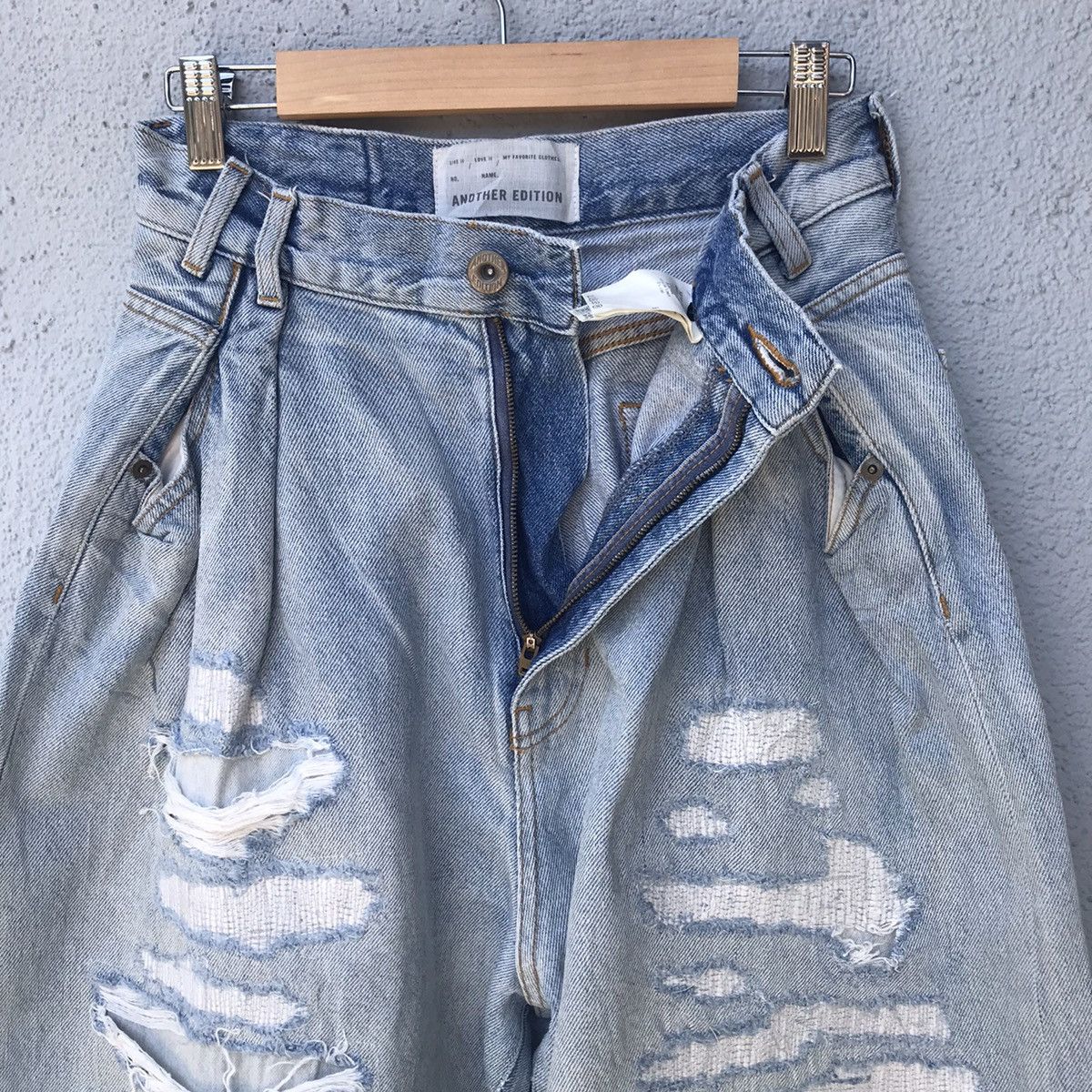 Japanese Brand Distressed!! Another Edition Wide Leg Ripped Baggy Jeans Size US 26 / EU 42 - 7 Thumbnail