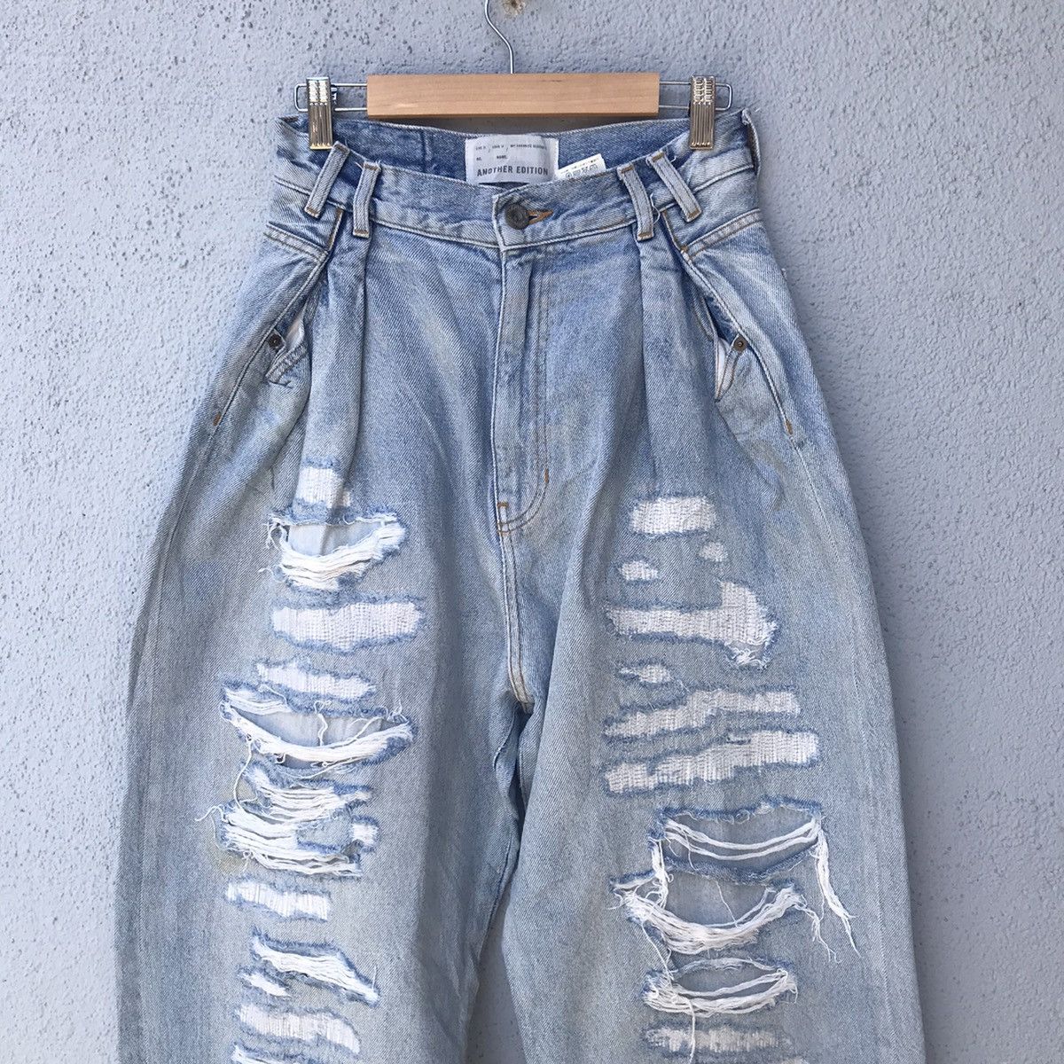 Japanese Brand Distressed!! Another Edition Wide Leg Ripped Baggy Jeans Size US 26 / EU 42 - 2 Thumbnail