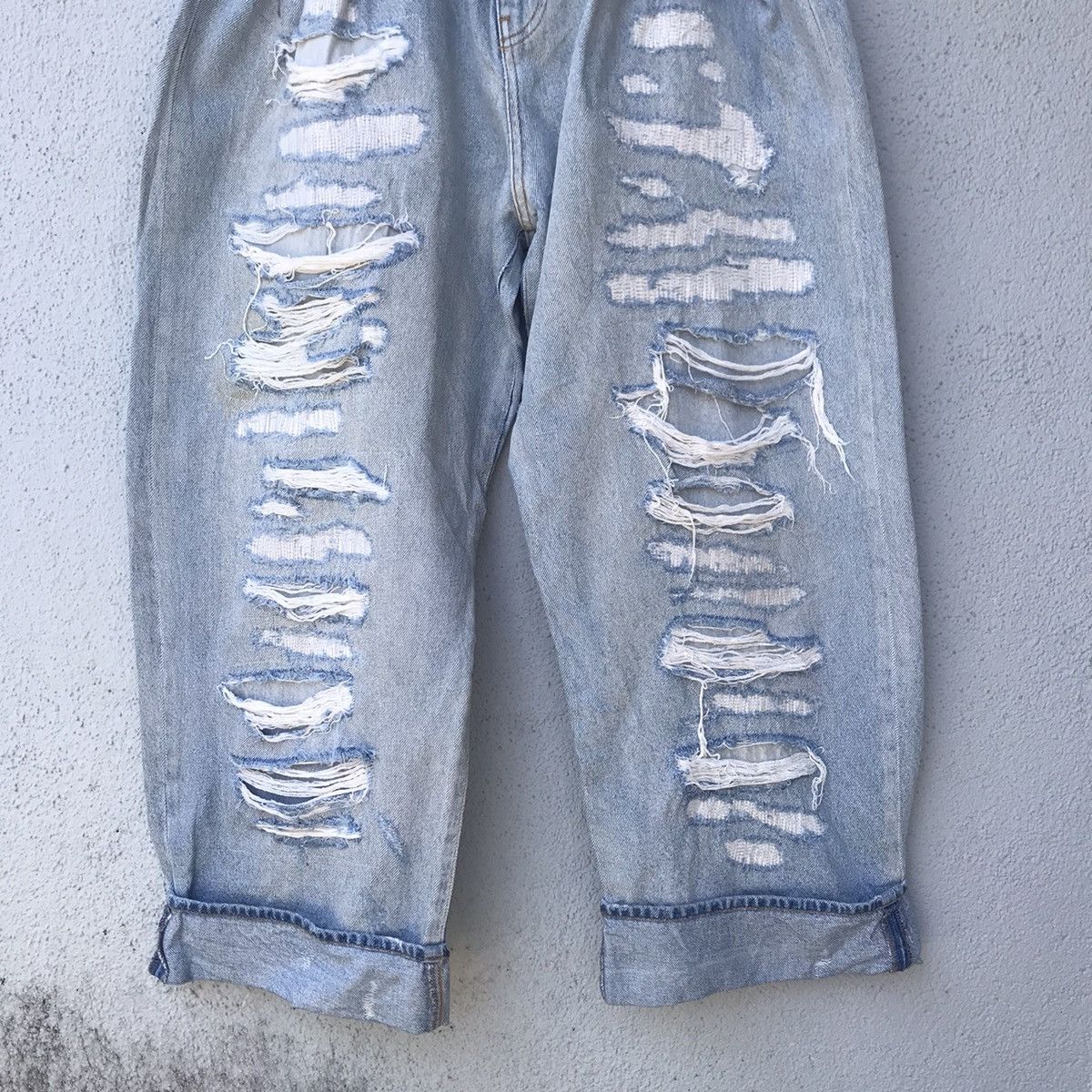 Japanese Brand Distressed!! Another Edition Wide Leg Ripped Baggy Jeans Size US 26 / EU 42 - 3 Thumbnail