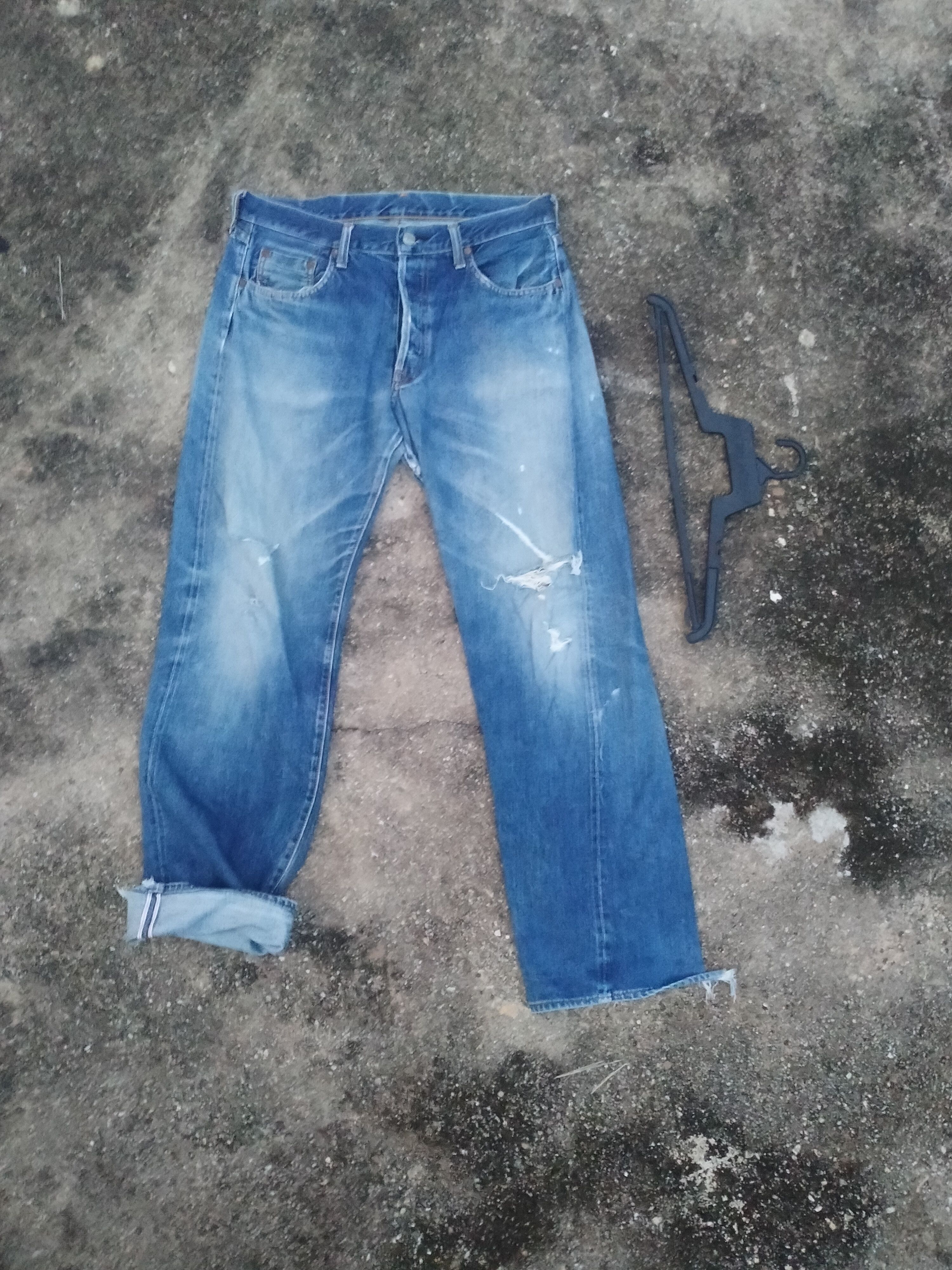 Japanese Brand DISTREESED SEWING CHOP Y'ALLS SELVEDGE DENIM Size US 32 / EU 48 - 1 Thumbnail