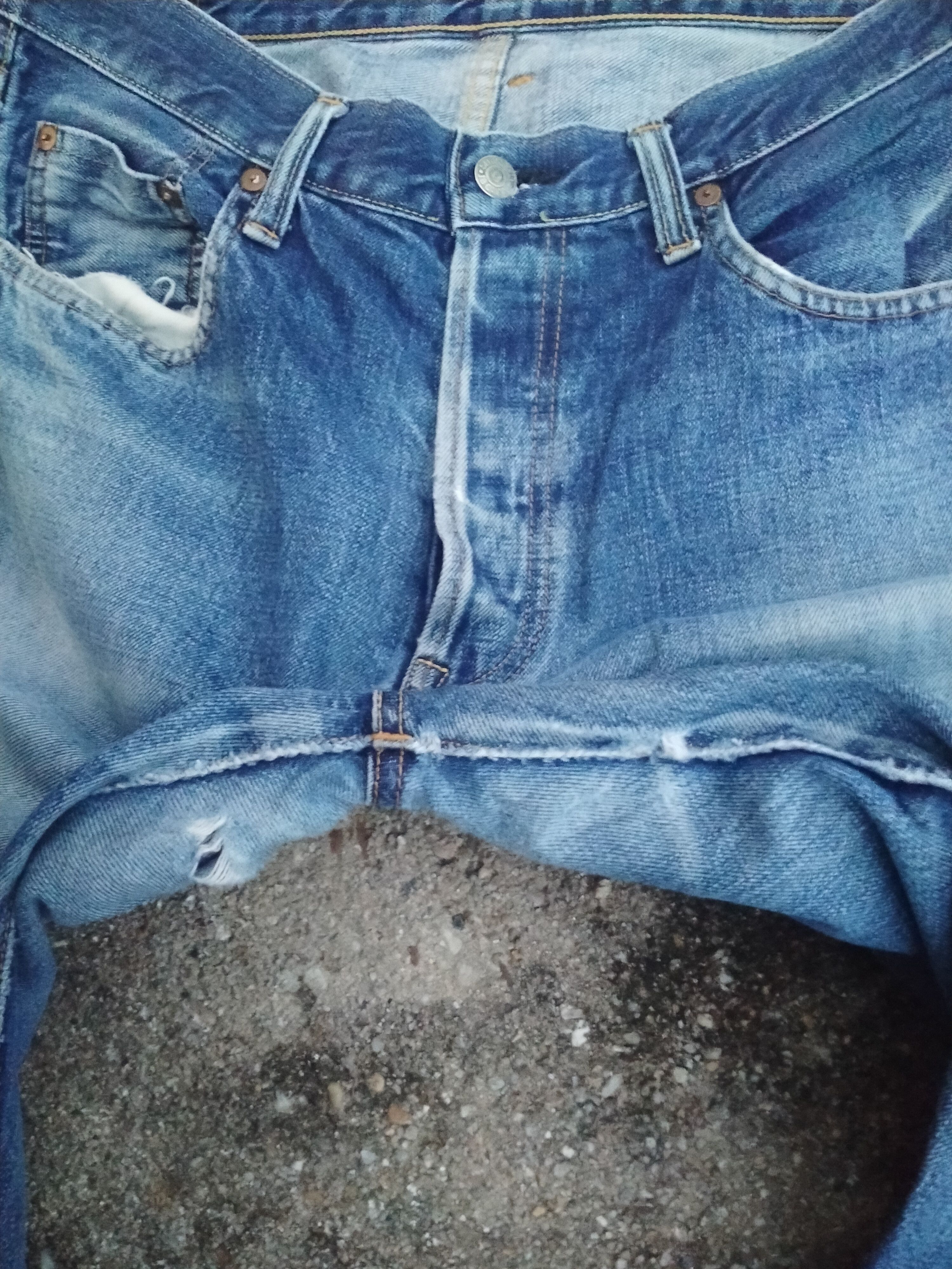 Japanese Brand DISTREESED SEWING CHOP Y'ALLS SELVEDGE DENIM Size US 32 / EU 48 - 6 Thumbnail