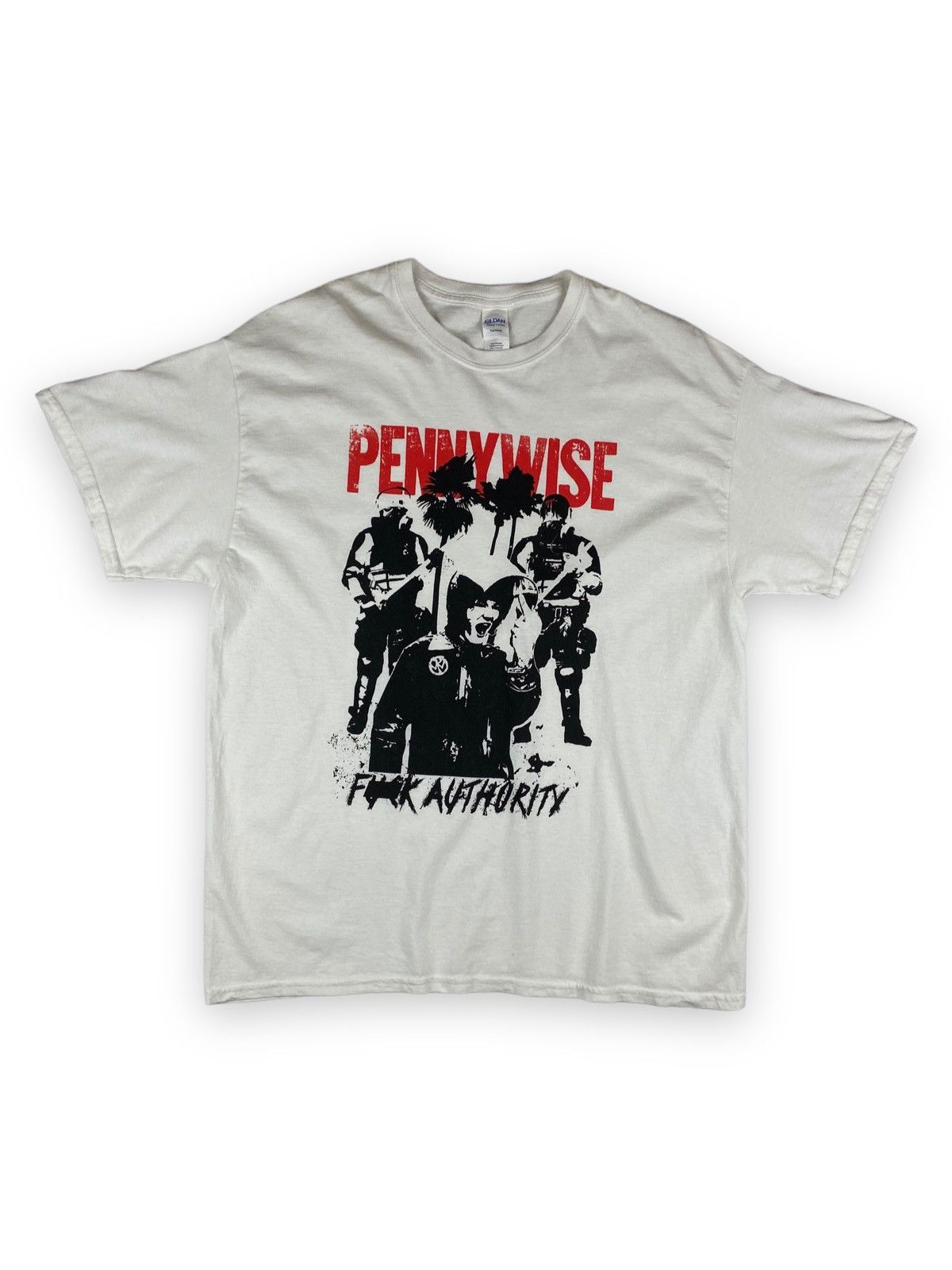 Vintage Vintage Pennywise Fuck Authority Punk Rock Faded Band Shirt Size US XL / EU 56 / 4 - 2 Thumbnail