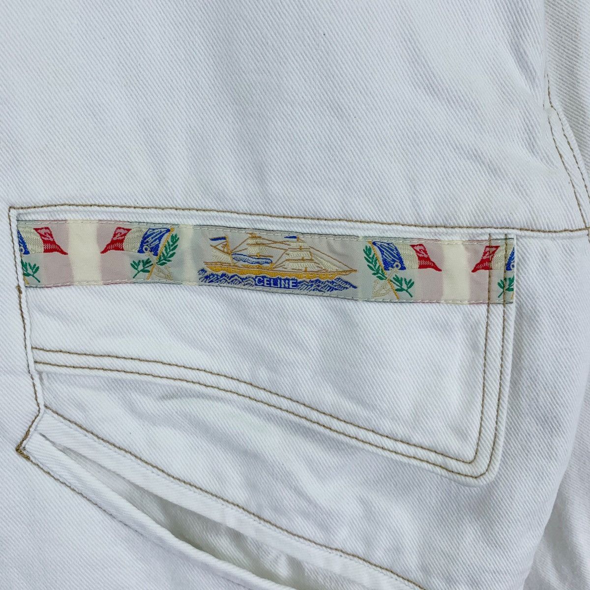 Celine Vintage CELINE PARIS Denim White Jacket Size US M / EU 48-50 / 2 - 5 Thumbnail