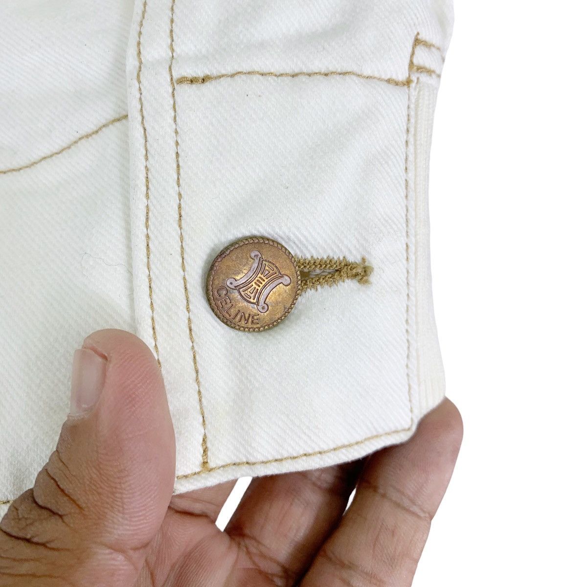 Celine Vintage CELINE PARIS Denim White Jacket Size US M / EU 48-50 / 2 - 10 Thumbnail