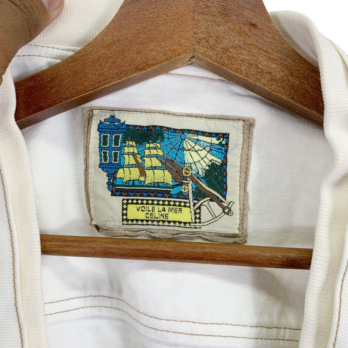 Celine Vintage CELINE PARIS Denim White Jacket Size US M / EU 48-50 / 2 - 7 Thumbnail