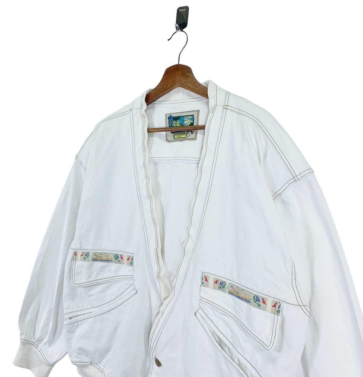 Celine Vintage CELINE PARIS Denim White Jacket Size US M / EU 48-50 / 2 - 3 Thumbnail
