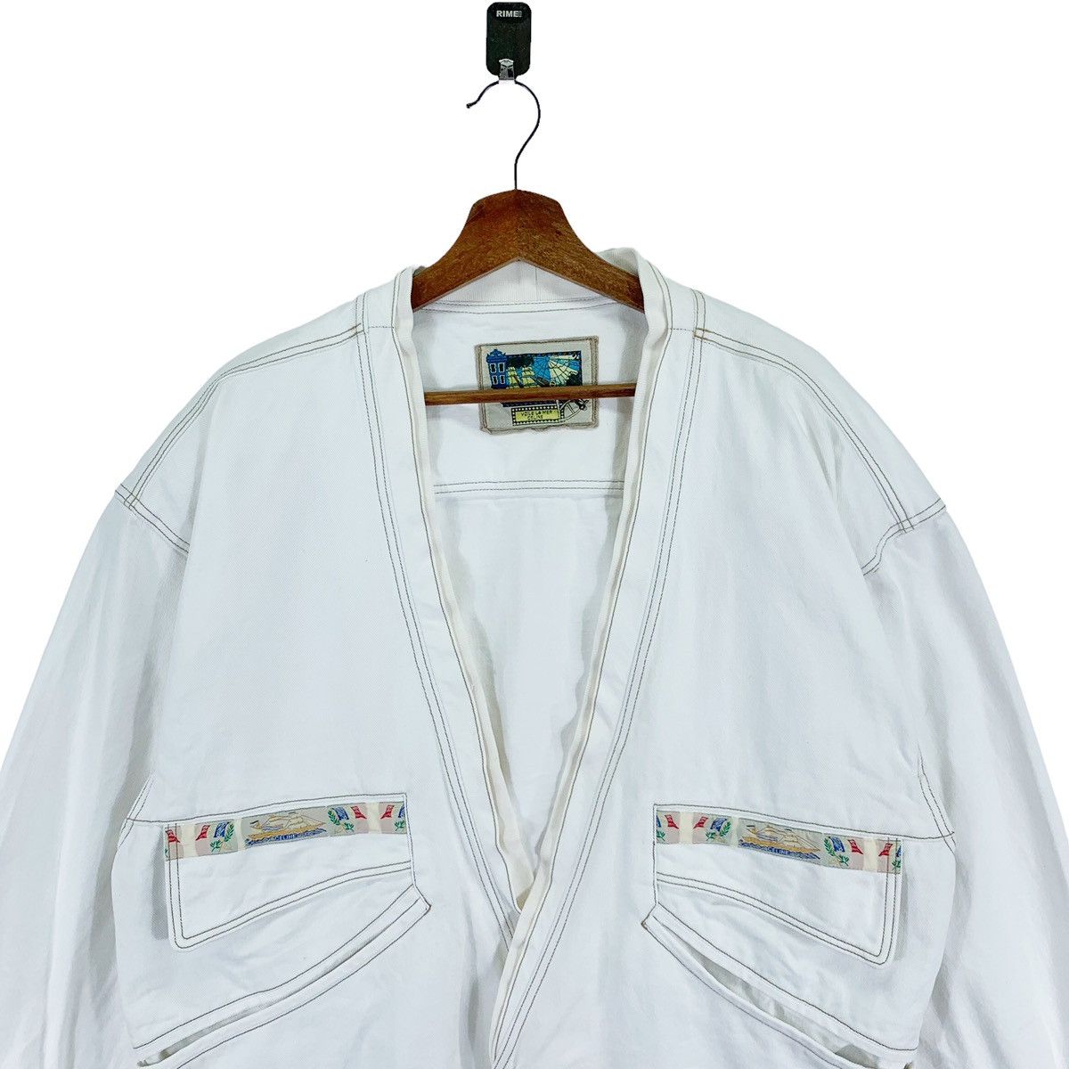 Celine Vintage CELINE PARIS Denim White Jacket Size US M / EU 48-50 / 2 - 4 Thumbnail