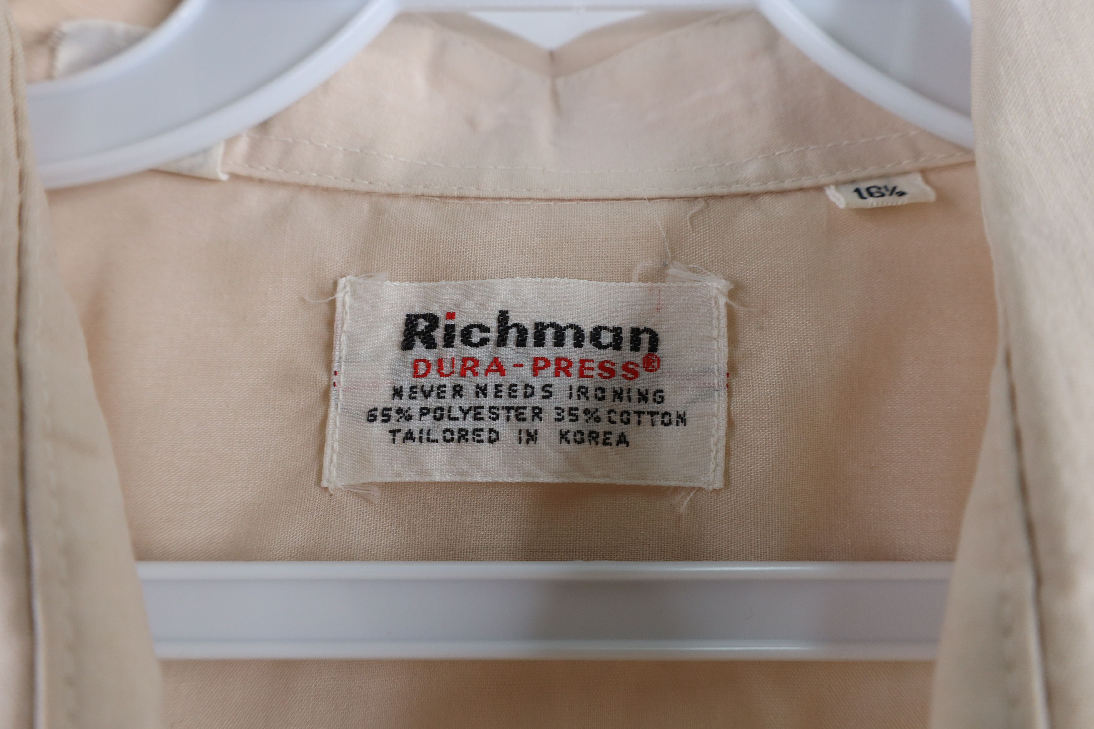 Vintage Vintage 70s Short Sleeve Mechanic Button Shirt Beige Tan Size US L / EU 52-54 / 3 - 4 Thumbnail