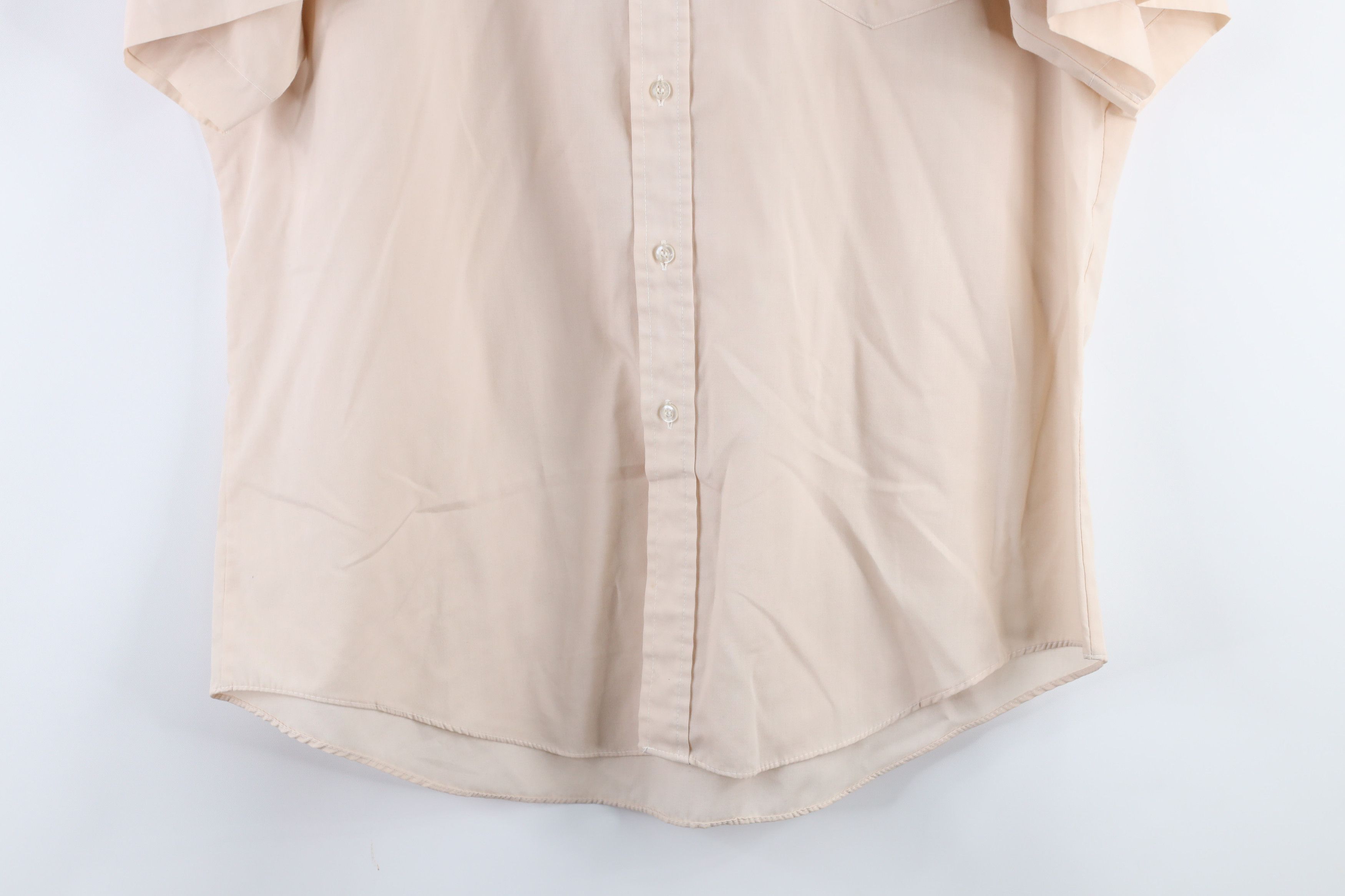 Vintage Vintage 70s Short Sleeve Mechanic Button Shirt Beige Tan Size US L / EU 52-54 / 3 - 3 Thumbnail