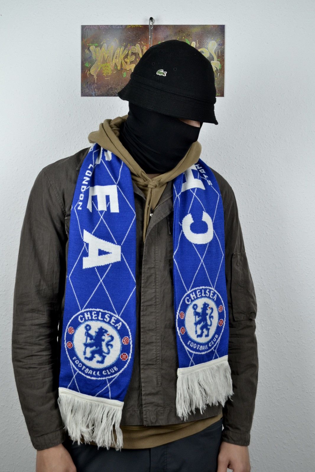 Chelsea Soccer Chelsea F.C. Vintage Football Soccer Fan Scarff Size ONE SIZE - 2 Thumbnail