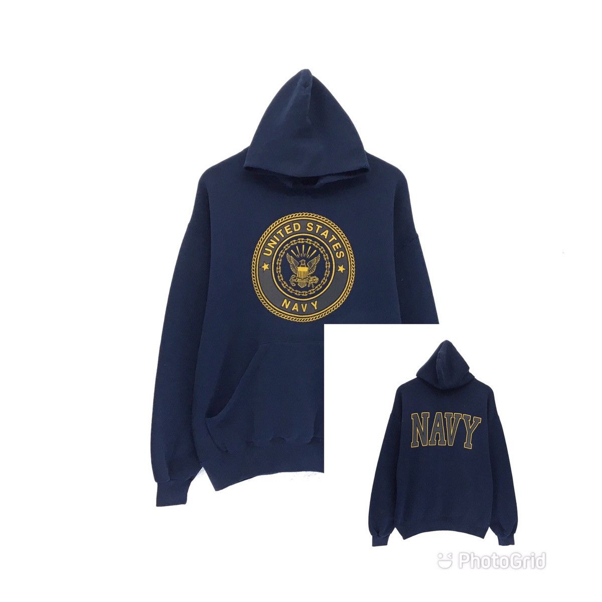 Vintage Vintage US Navy Hoodie Size US L / EU 52-54 / 3 - 1 Thumbnail