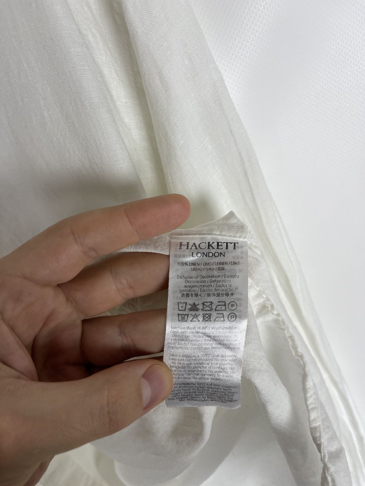Hackett Hackett London Yarn Dyed Linen white Shirt slim fit Size US XXL / EU 58 / 5 - 9 Thumbnail