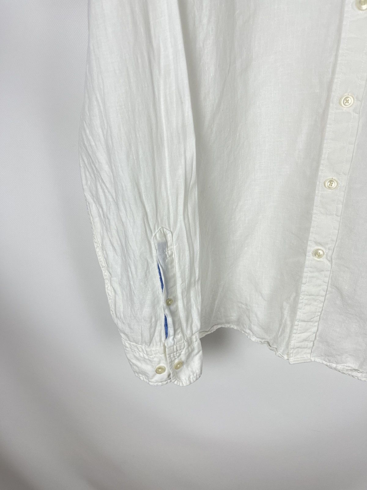 Hackett Hackett London Yarn Dyed Linen white Shirt slim fit Size US XXL / EU 58 / 5 - 3 Thumbnail