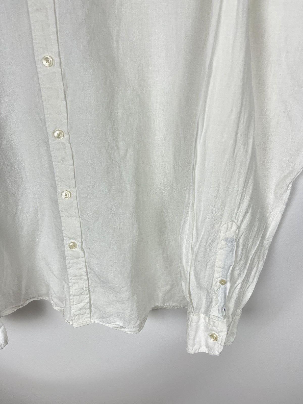 Hackett Hackett London Yarn Dyed Linen white Shirt slim fit Size US XXL / EU 58 / 5 - 4 Thumbnail
