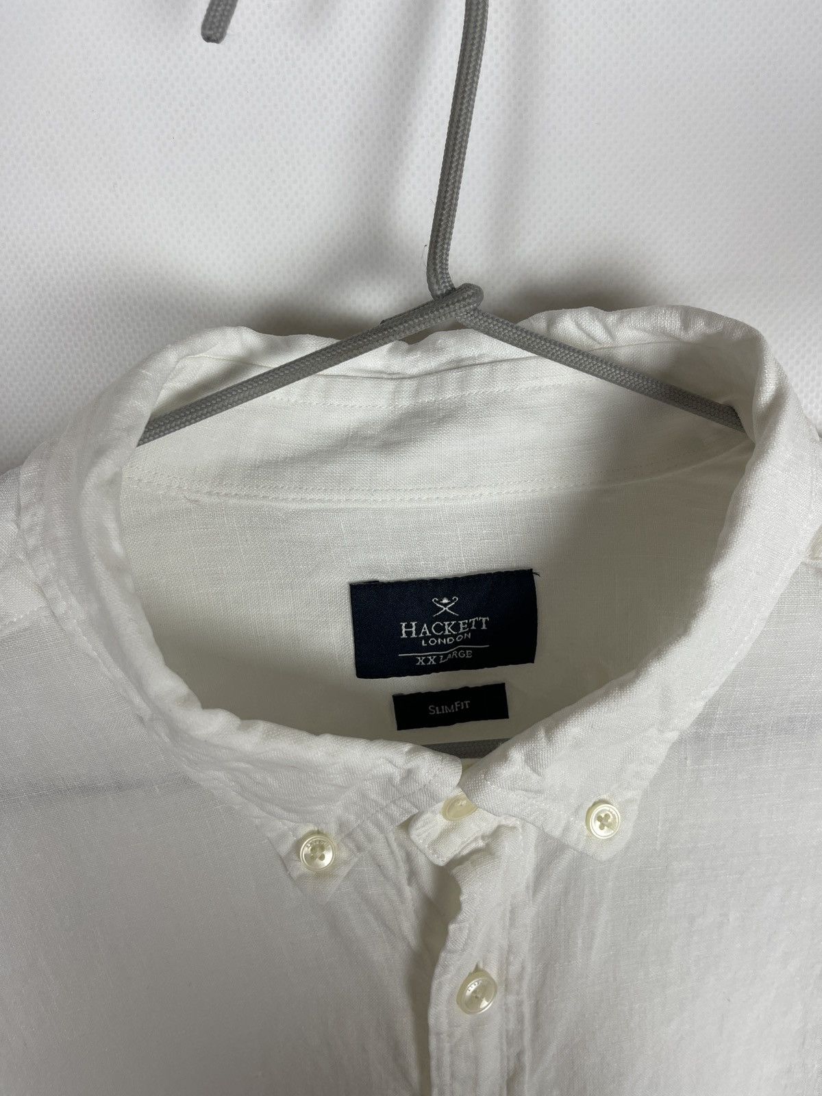 Hackett Hackett London Yarn Dyed Linen white Shirt slim fit Size US XXL / EU 58 / 5 - 7 Thumbnail