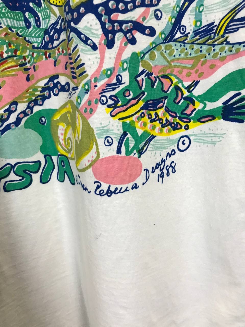 Vintage Owen Rebecca Design 1998 vintage art overprinted tee Size US XL / EU 56 / 4 - 4 Thumbnail