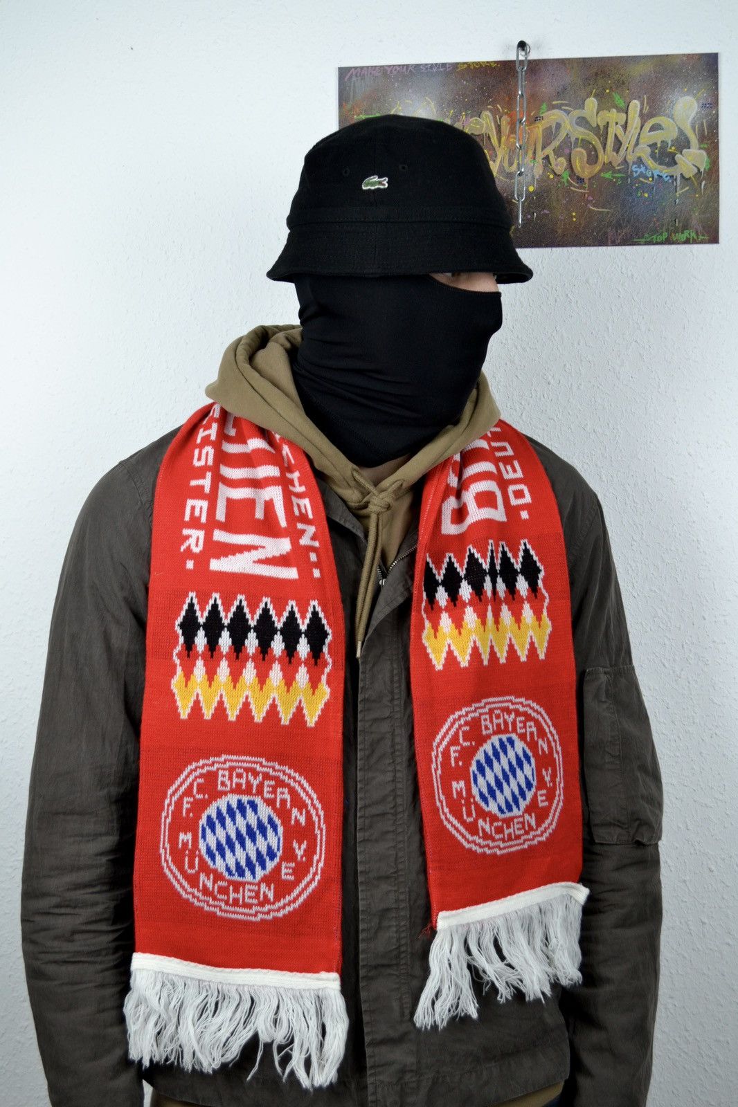 Vintage Bayern Munchen F.C. Vintage Football Soccer Fan Scarf Size ONE SIZE - 1 Thumbnail