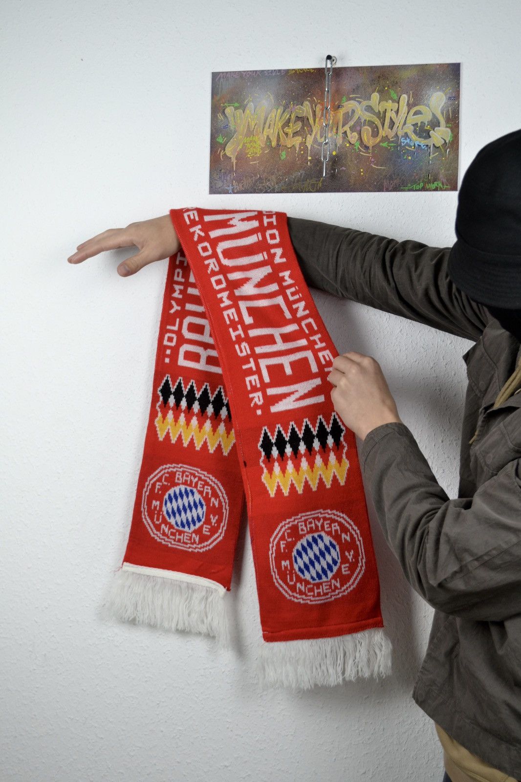Vintage Bayern Munchen F.C. Vintage Football Soccer Fan Scarf Size ONE SIZE - 3 Thumbnail