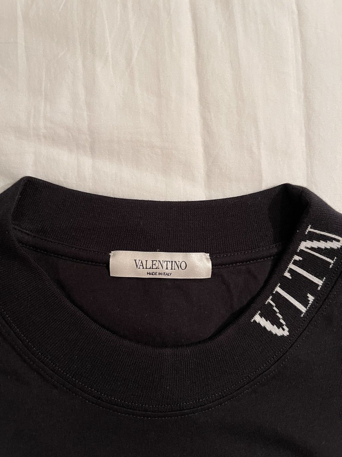 Valentino Valentino ‘VLTN’ Intarsia collar logo black T-shirt Size US L / EU 52-54 / 3 - 2 Thumbnail