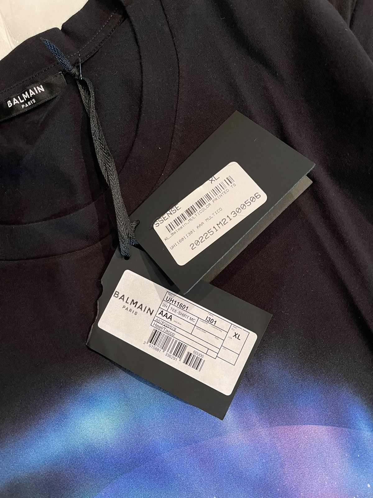 Balmain Balmain ‘Northern Lights’ black graphic T-shirt Size US XL / EU 56 / 4 - 6 Thumbnail