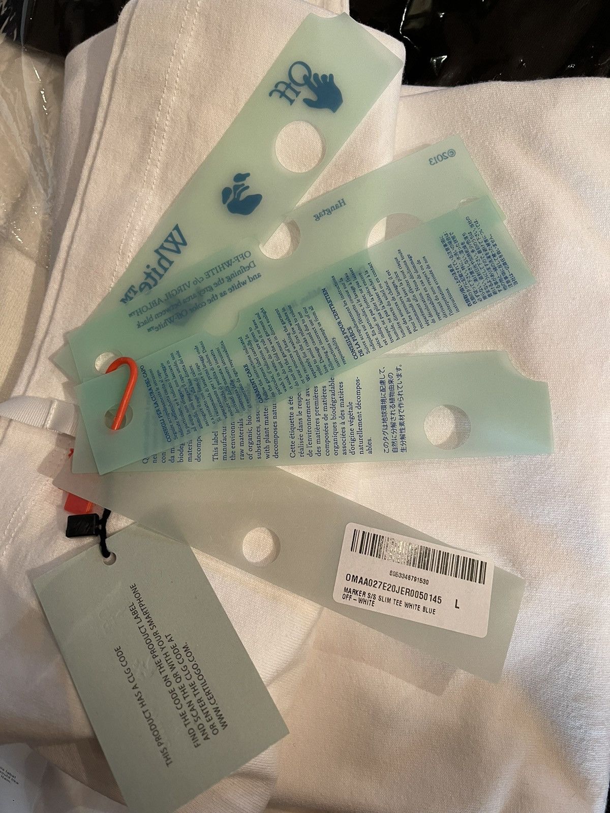 Off-White Off-White ‘blue arrow’ white T-shirt Size US L / EU 52-54 / 3 - 7 Thumbnail