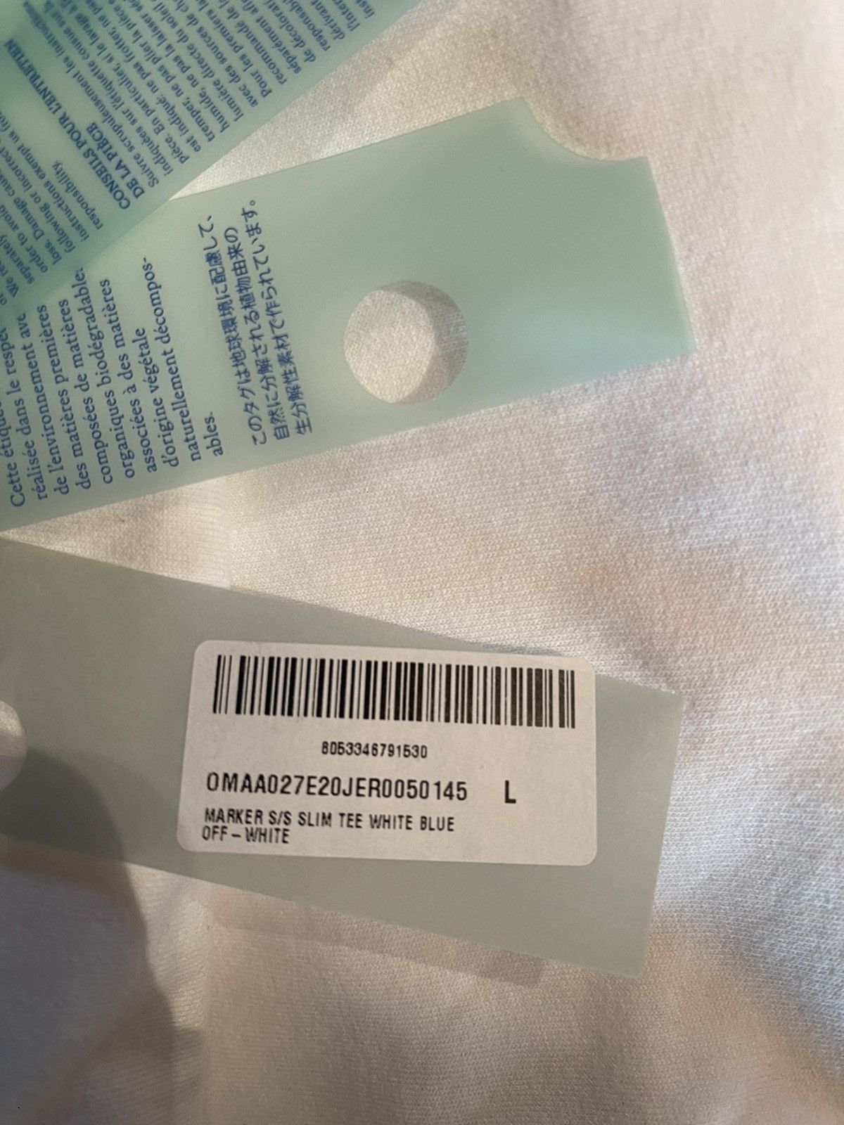 Off-White Off-White ‘blue arrow’ white T-shirt Size US L / EU 52-54 / 3 - 8 Thumbnail