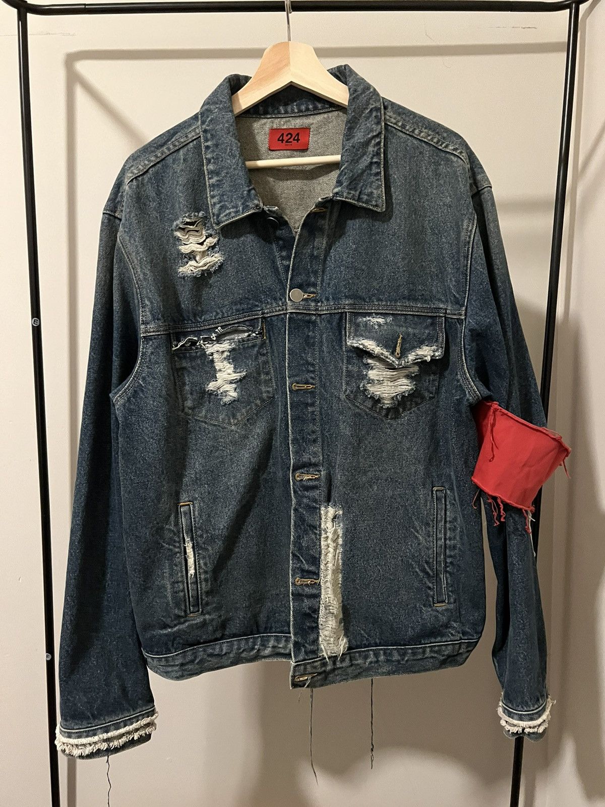 424 On Fairfax 424 On Fairfax OG 2015 Distressed Denim Jacket Grailed