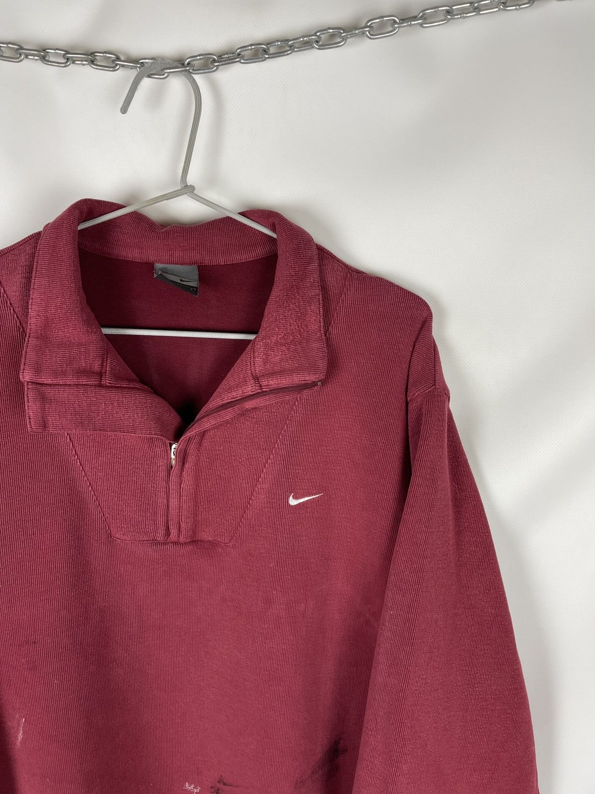 Nike Nike vintage y2k dirty painted 1/4 zip sweatshirt swoosh Size US L / EU 52-54 / 3 - 3 Thumbnail