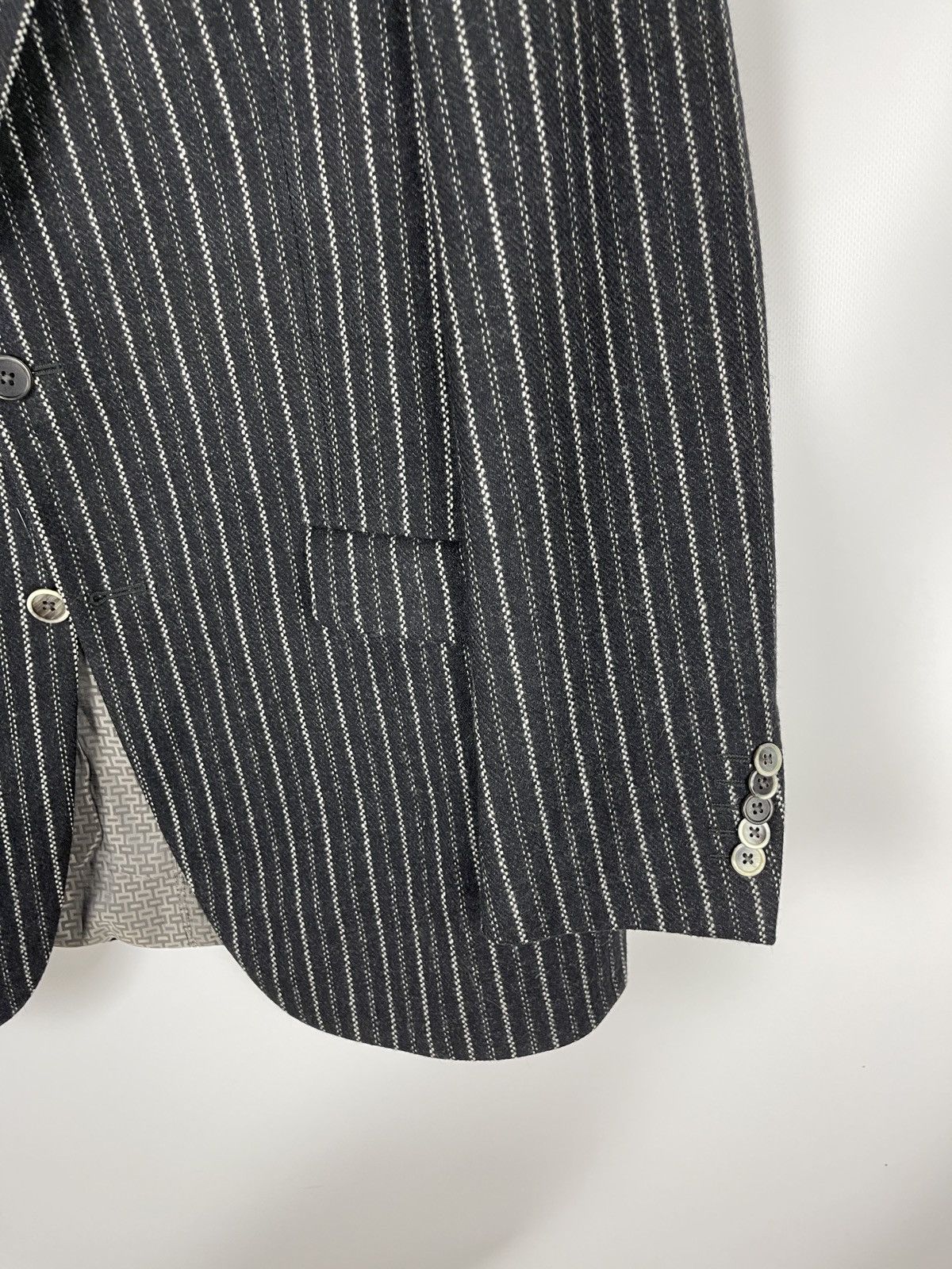 Corneliani Trend Corneliani Cashmere Wool black striped 2 button blazer Size 42R - 7 Thumbnail