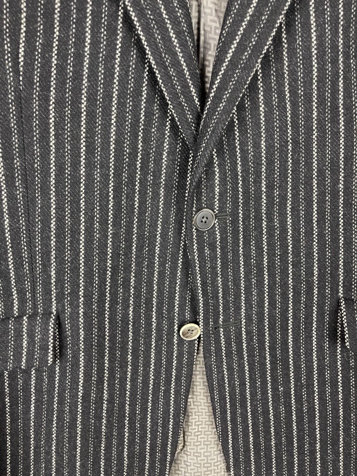 Corneliani Trend Corneliani Cashmere Wool black striped 2 button blazer Size 42R - 9 Thumbnail