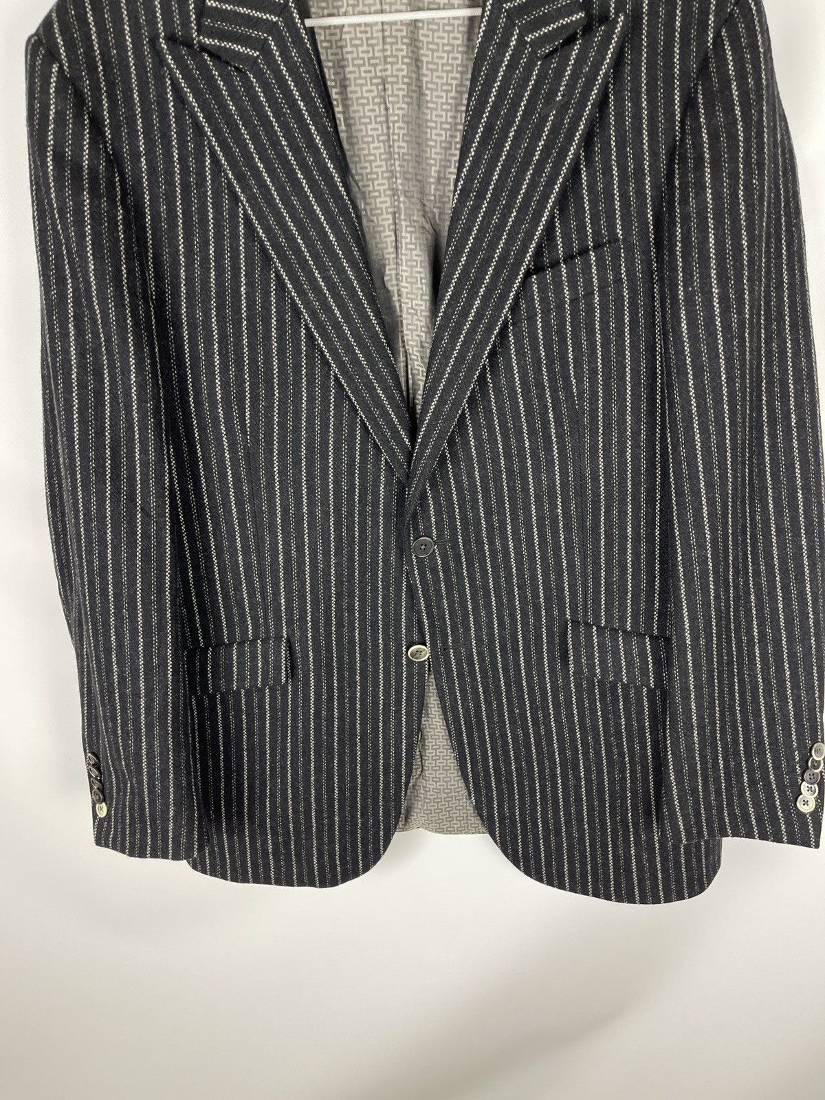Corneliani Trend Corneliani Cashmere Wool black striped 2 button blazer Size 42R - 10 Thumbnail