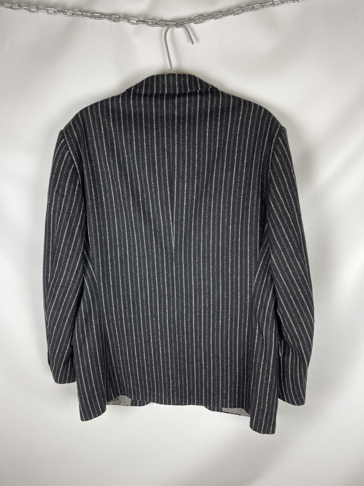 Corneliani Trend Corneliani Cashmere Wool black striped 2 button blazer Size 42R - 12 Thumbnail