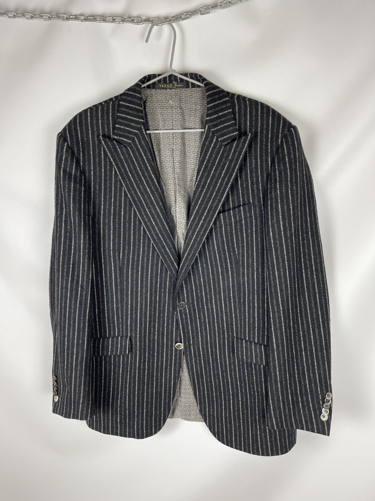 Corneliani Trend Corneliani Cashmere Wool black striped 2 button blazer Size 42R - 3 Thumbnail
