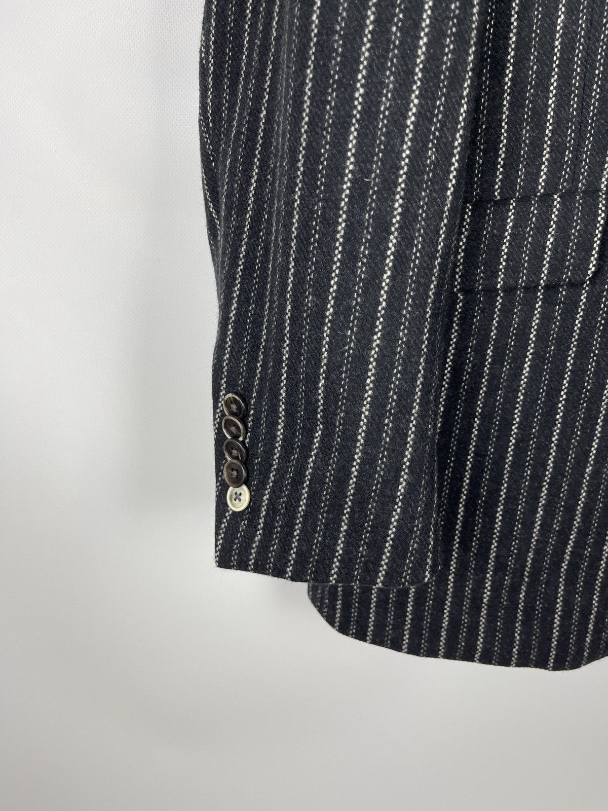 Corneliani Trend Corneliani Cashmere Wool black striped 2 button blazer Size 42R - 8 Thumbnail