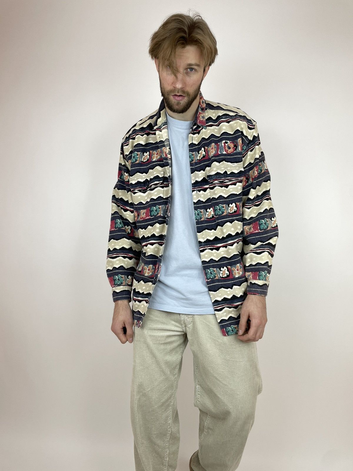 Vintage ADHOC vintage shirt long sleeve Aztec casual Mens size XL Size US XL / EU 56 / 4 - 5 Thumbnail