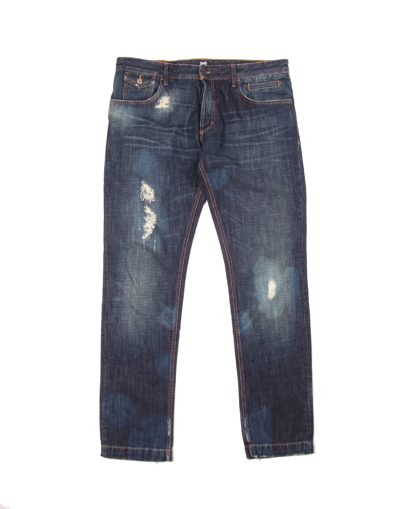 Dolce & Gabbana Blue Distressed Denim Jeans W35
