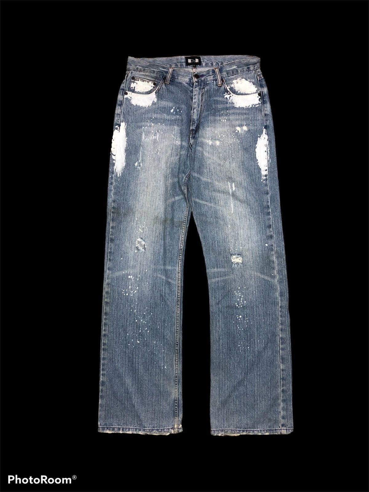 LOOSE BAGGY NYLAUS PAINTED DISTRESSED DENIM