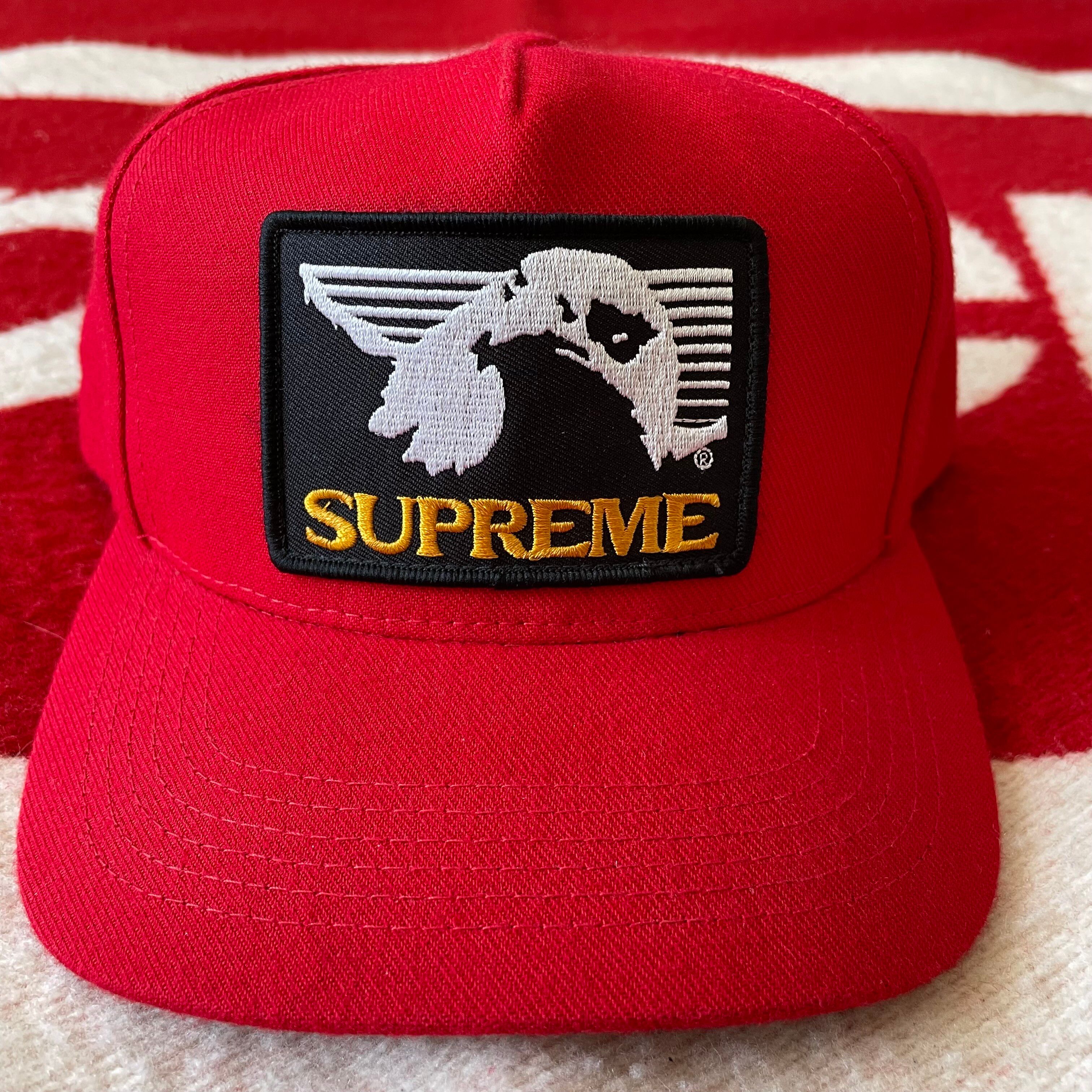 Pre-owned Supreme Eagle Patch 5 Panel Snapback Hat Cap Trucker F/w 2009 In Red