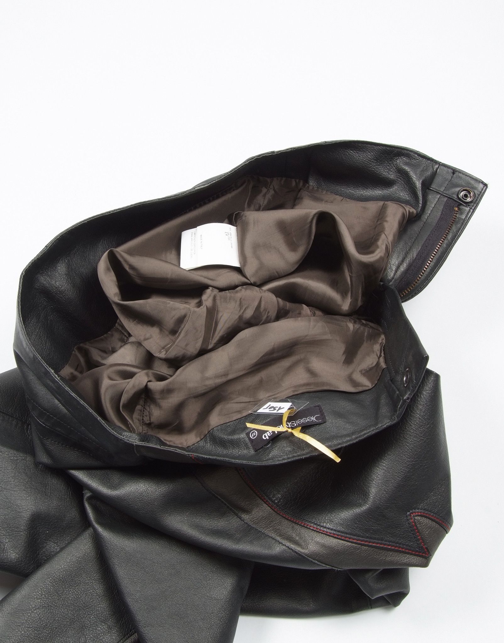 Diesel × Diesel Black Gold × Vintage Vintage Diesel Style Lab Leather Low Rise Black Pants Size 27" / US 4 / IT 40 - 9 Thumbnail